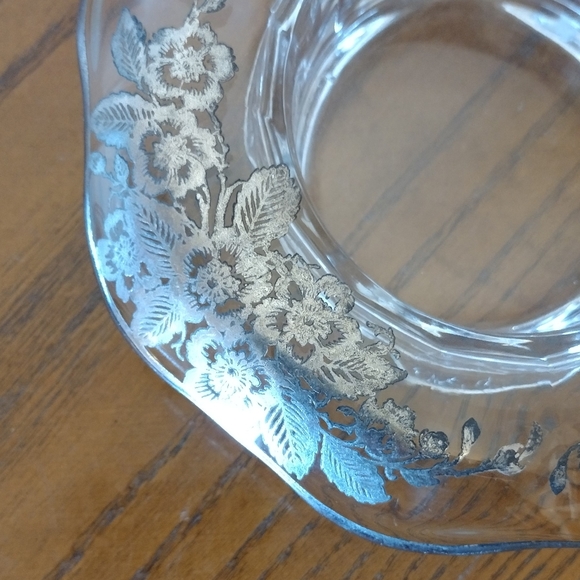 Silver Overlay Footed Candy Dish with Scalloped Edges - Picture 3 of 8